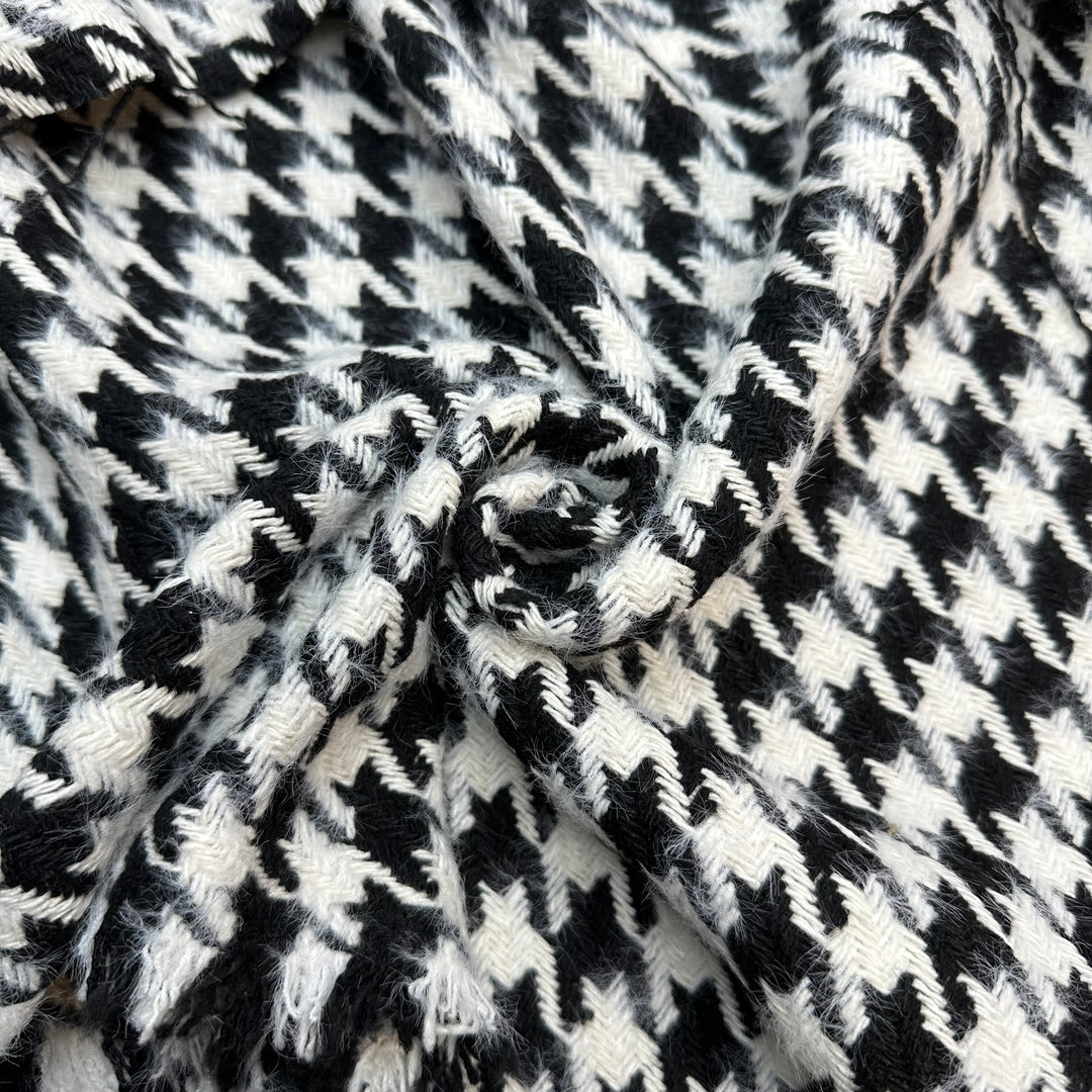NTF Dec 21 - Houndstooth Wool Woven - White/Black Houndstooth - Bundles