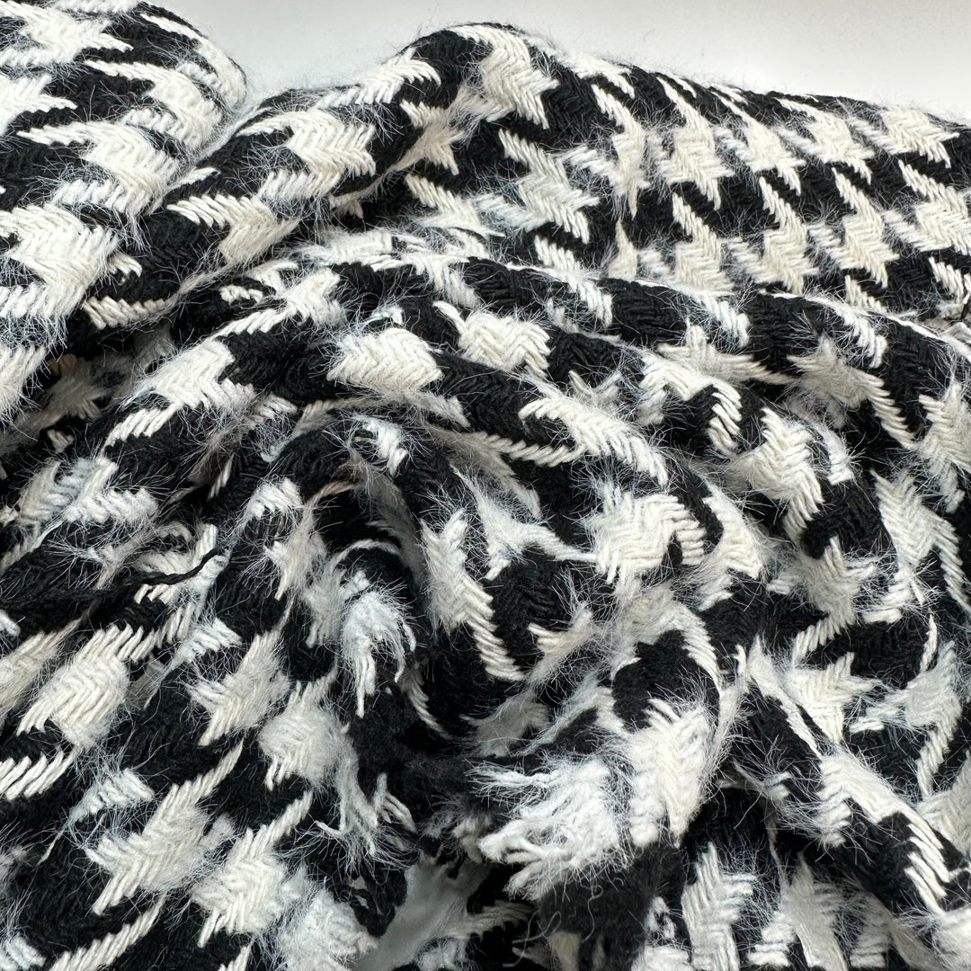 NTF Dec 21 - Houndstooth Wool Woven - White/Black Houndstooth - Bundles