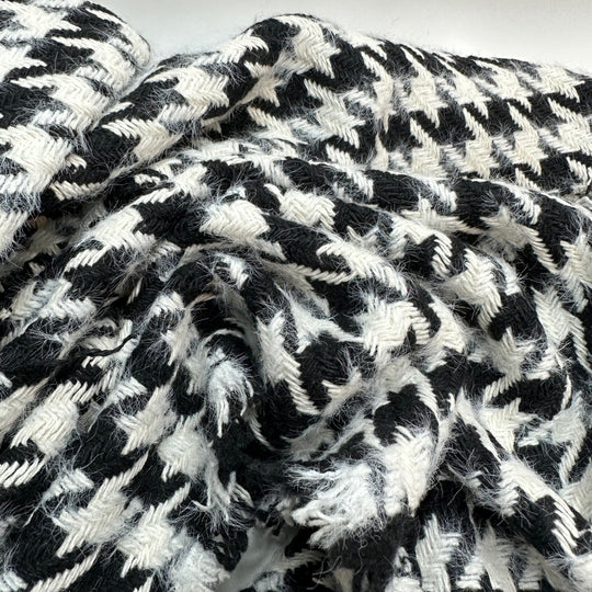 NTF Dec 21 - Houndstooth Wool Woven - White/Black Houndstooth - Bundles