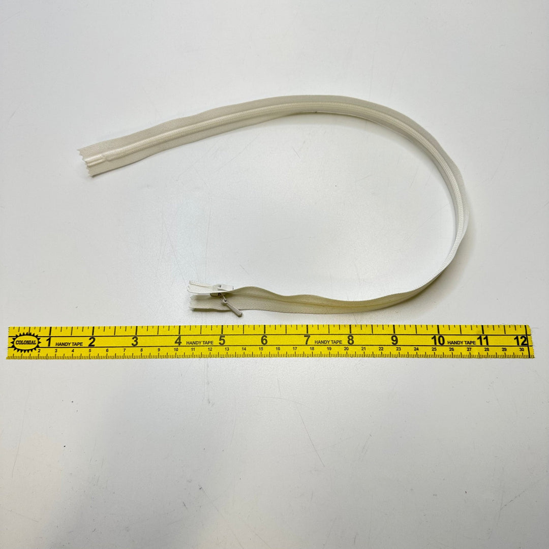 18" YKK Invisible Zipper - Closed End - White - True Deadstock supplies Fabric by private - Sustainable Textile | FABCYCLE