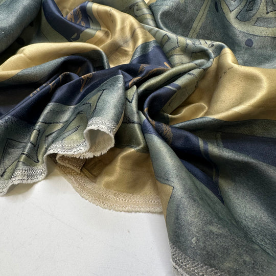 Mixing Drinks - Poly/Cotton Woven - Blue Multi Abstract - 1.5M Bundle