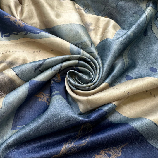 Mixing Drinks - Poly/Cotton Woven - Blue Multi Abstract - 1.5M Bundle