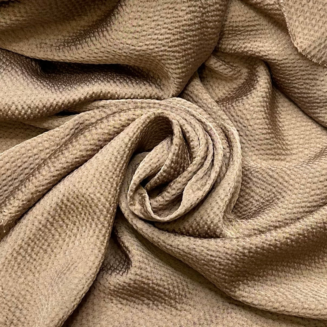 Hold The Ice - Waffle Effect Poly Woven - Light Beige/Brown - 4.6M Bundle