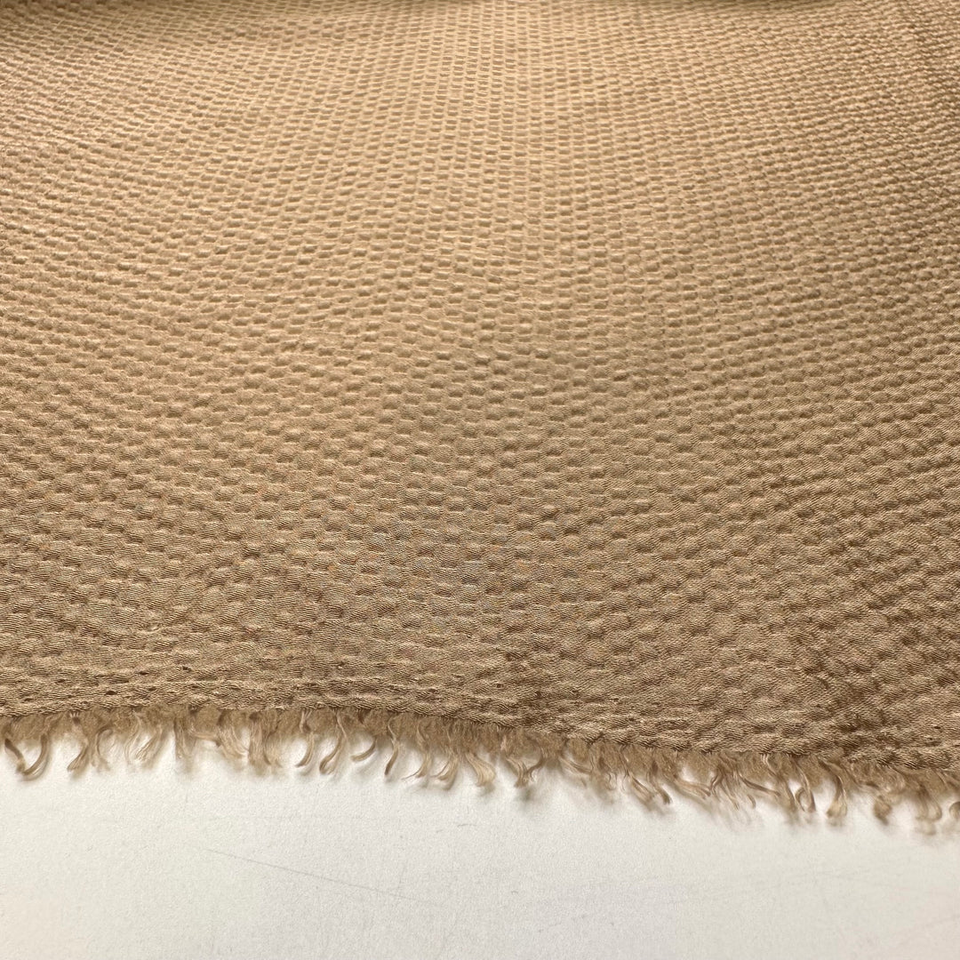 Hold The Ice - Waffle Effect Poly Woven - Light Beige/Brown - 4.6M Bundle