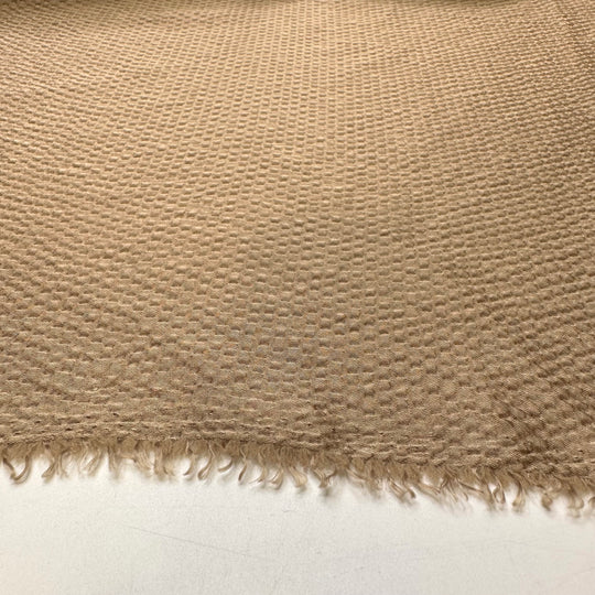 Hold The Ice - Waffle Effect Poly Woven - Light Beige/Brown - 4.6M Bundle