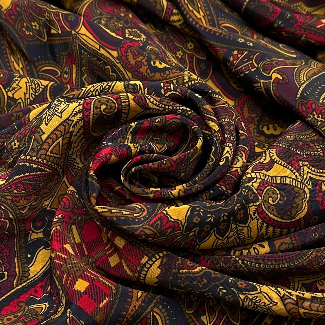 Vintage Vignettes - Sateen Poly Woven - Multi Paisley - 2M Bundle