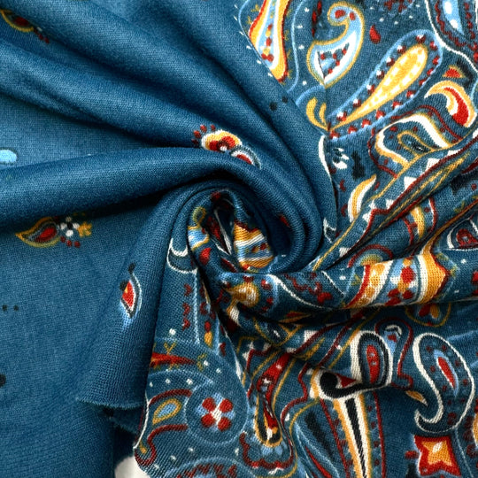 1 In A Krillion - 1 Side Is Brushed Jersey Poly Knit - Multi Paisley - 3M Bundle