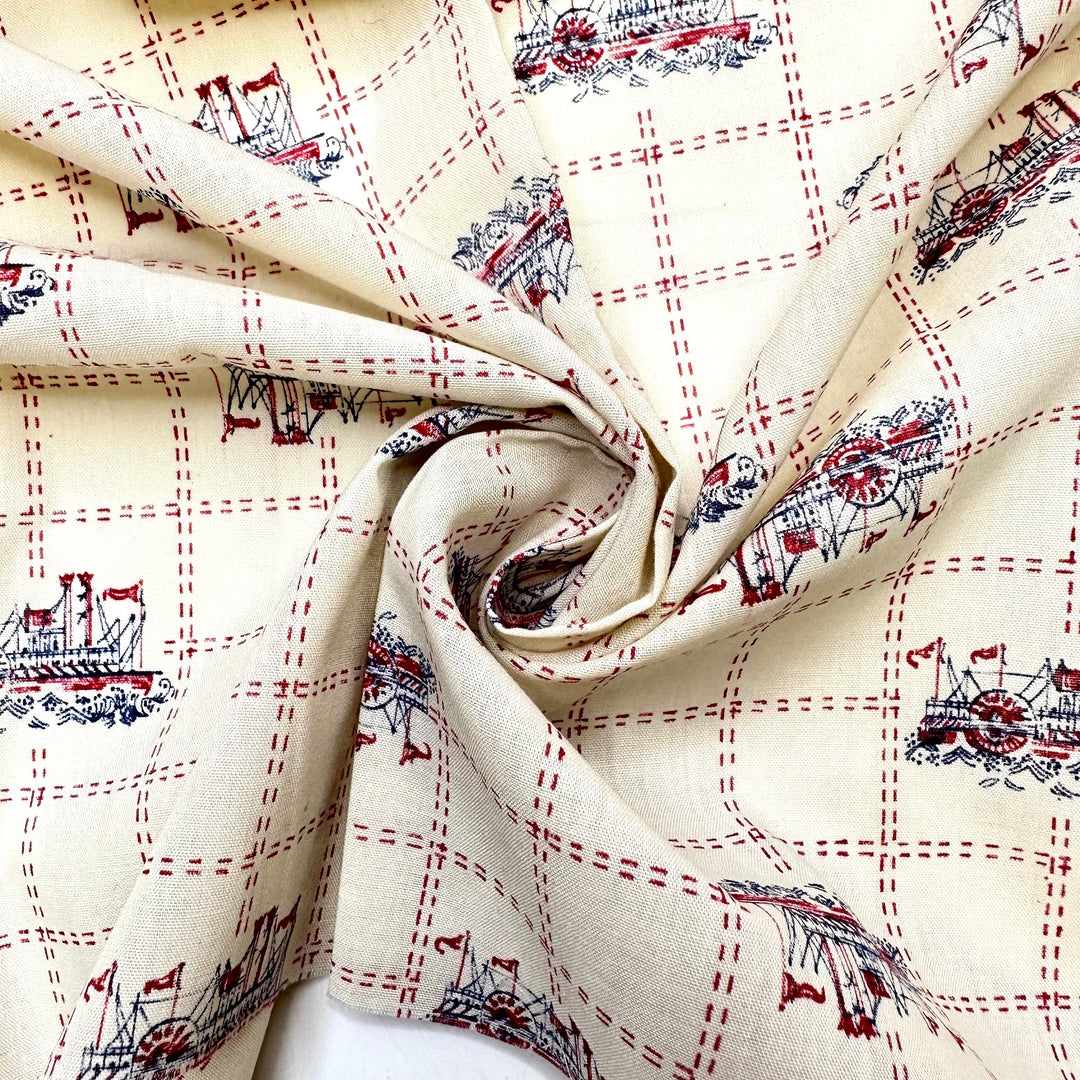 Steaming Ahead - Cotton Woven - Cream Multi - 3.7M Bundle