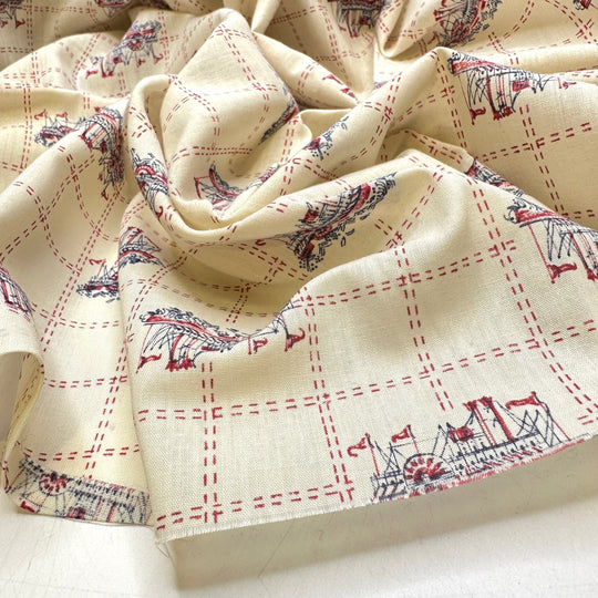 Steaming Ahead - Cotton Woven - Cream Multi - 3.7M Bundle