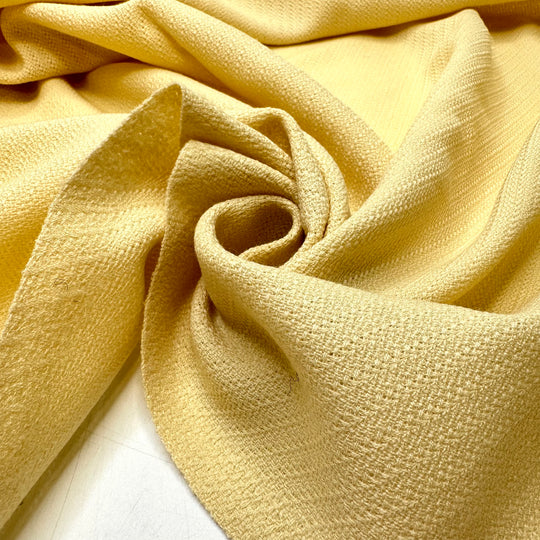 Babies Blanket - Pattern In The Weave Decorative Twill Wool Blend Woven - Light Yellow/Beige Geometric - 1M Bundle