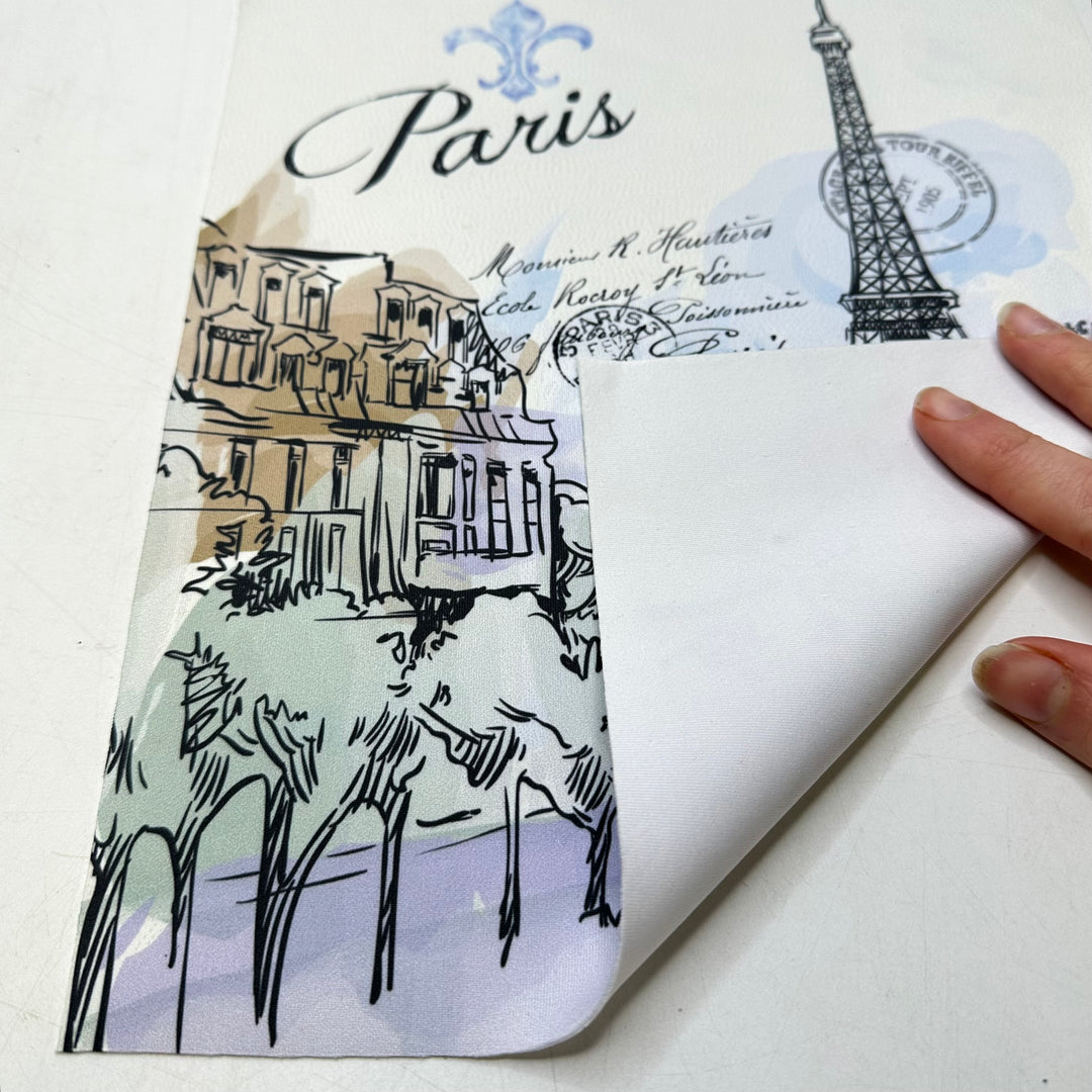 Lycra Paris Print Scrap Pack - Lycra Poly/Spandex Knit - Multi Paris Drawing - 0.2M Bundle