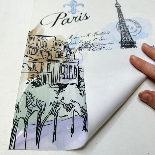Lycra Paris Print Scrap Pack - Lycra Poly/Spandex Knit - Multi Paris Drawing - 0.2M Bundle