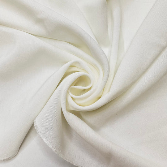 Bobbin Along - Rib Weave Cotton Blend Woven - White - 2.9M Bundle