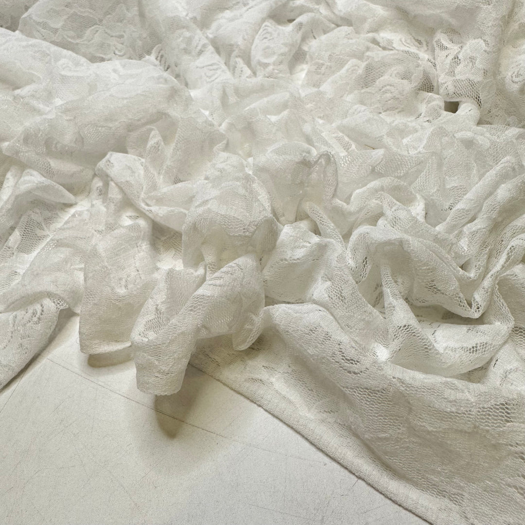 Daydreaming About Future Projects - Lace Synthetic Blend Knit - White Floral - 3M Bundle