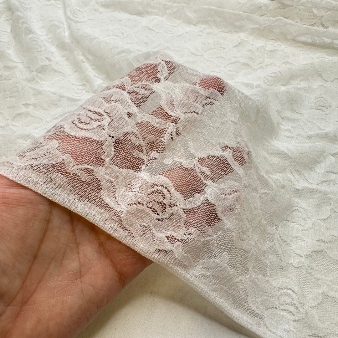 Daydreaming About Future Projects - Lace Synthetic Blend Knit - White Floral - 3M Bundle