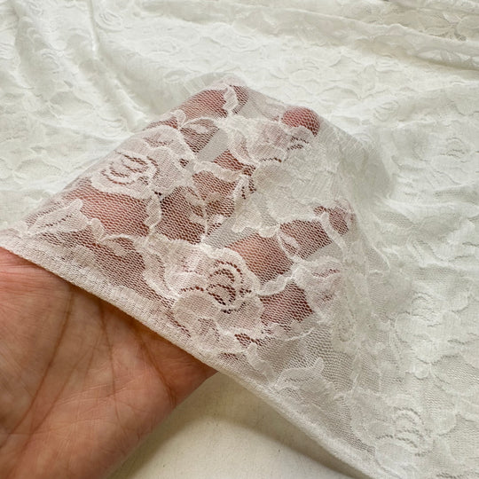 Daydreaming About Future Projects - Lace Synthetic Blend Knit - White Floral - 3M Bundle