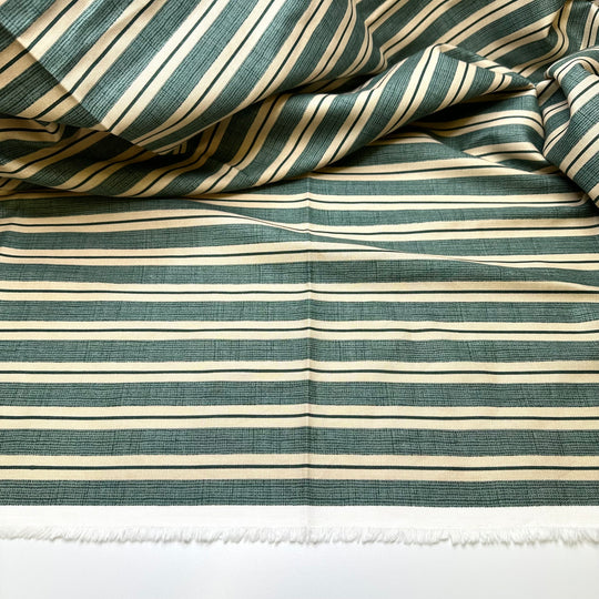Im On A Roll - Cotton Woven - Green/Beige Stripes - Bundles