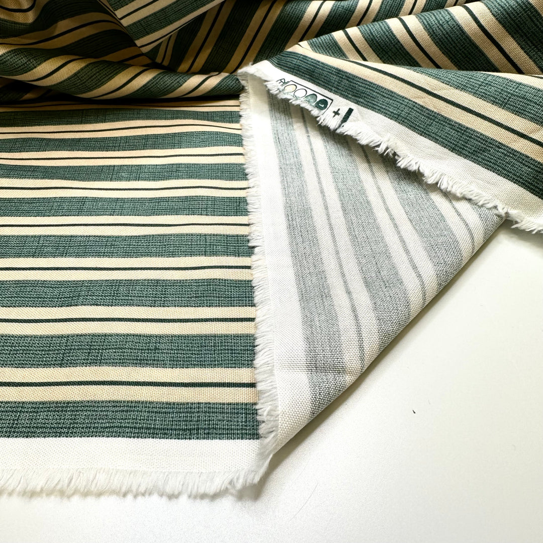 Im On A Roll - Cotton Woven - Green/Beige Stripes - Bundles