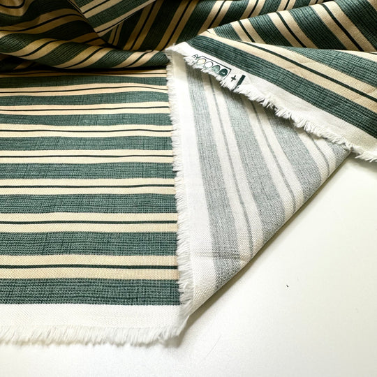 Im On A Roll - Cotton Woven - Green/Beige Stripes - Bundles