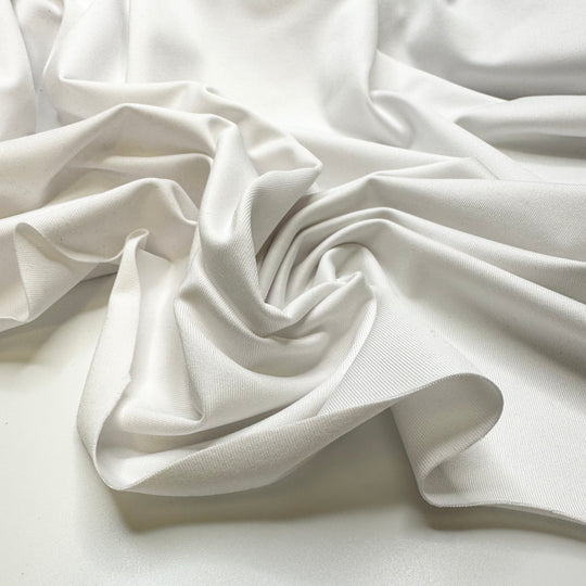 Time For A Blank Slate - Rib Knit Polyester Blend Knit - White - 2.5M Bundle