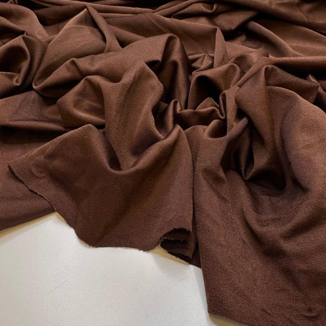 My Aunts Famous Brownie Recipe - Vintage Polyester Blend Knit - Brown - 1.5M Bundle