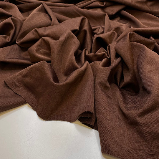My Aunts Famous Brownie Recipe - Vintage Polyester Blend Knit - Brown - 1.5M Bundle