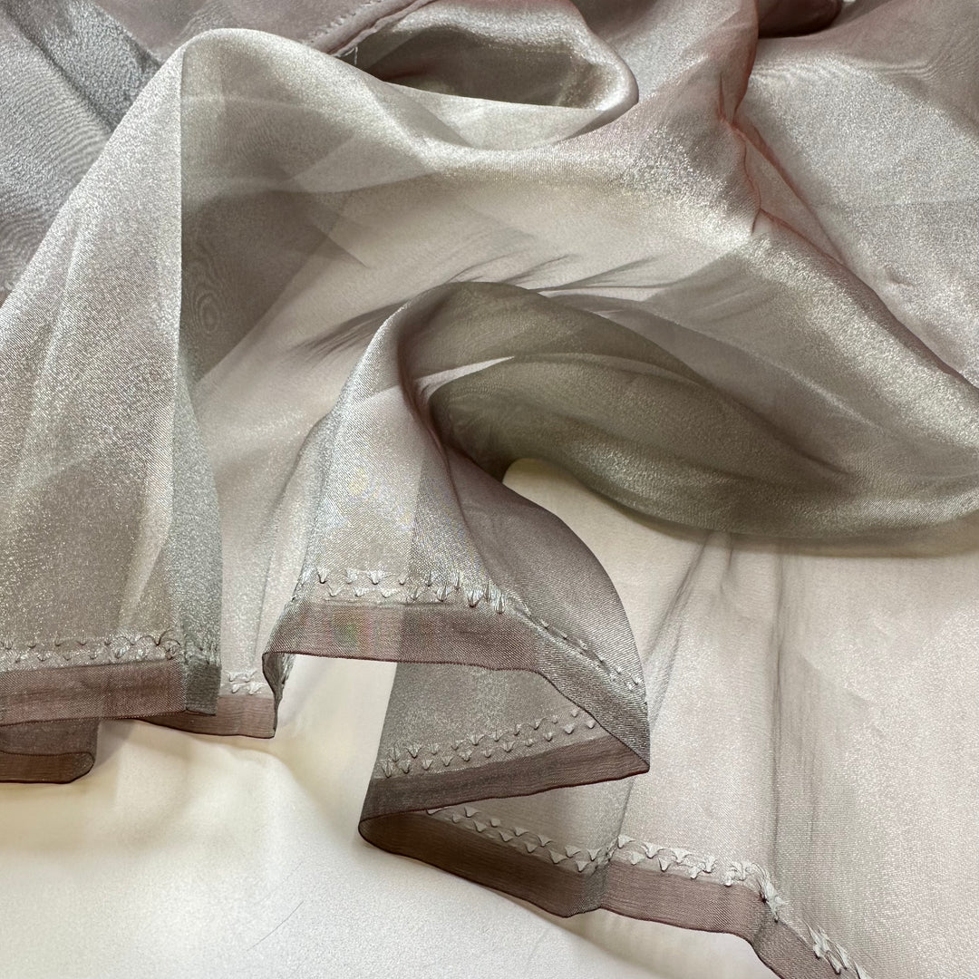 The First 3D Movie - Vintage Organza Poly Woven - Light Burgundy/Grey - 2M Bundle