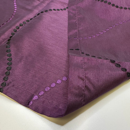 Buying Fashion Magazines - Vintage Polyester Blend Woven - Dark Purple/Black Geometric - 1M Bundle