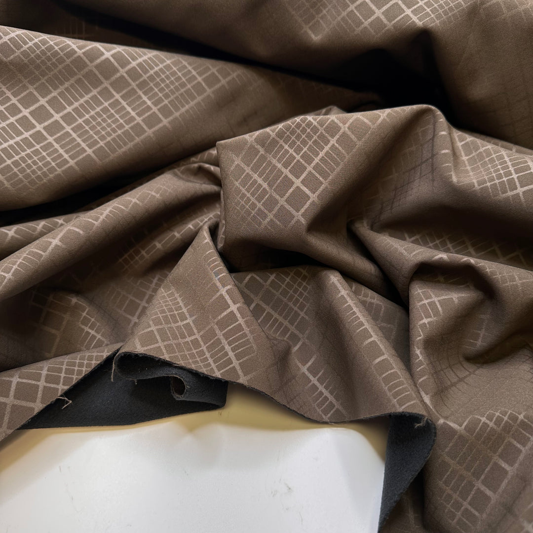 Gourmet Chocolate Bars - Water Resistant Softshell Poly/Nylon Woven - Light Brown Geometric - Bundles