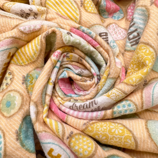 Free-Motion Embroidery - Cotton Blend Woven - Light Orange Multi Embroidery Hoops - 2.4M Bundle