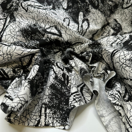 Shadow Work - Cotton Woven - Black/White Abstract - 3M Bundle