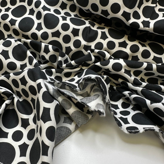 Vegan Cruella - Cotton/Spandex Woven - White/Black Geometric - Bundles