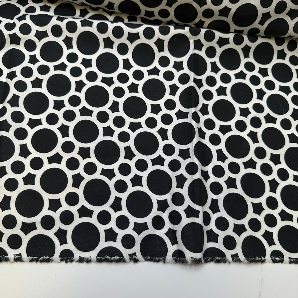 Vegan Cruella - Cotton/Spandex Woven - White/Black Geometric - Bundles