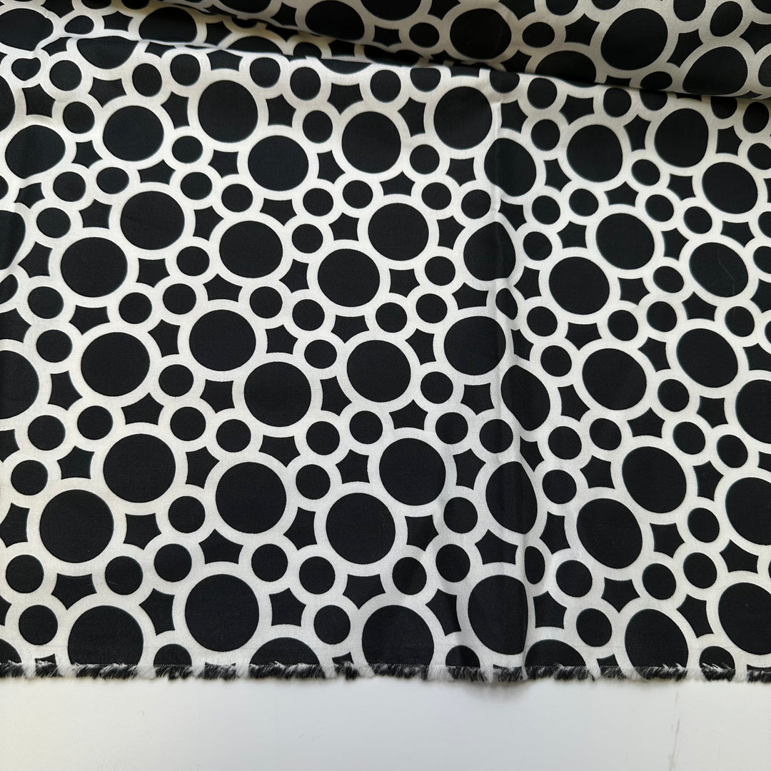 Vegan Cruella - Cotton/Spandex Woven - White/Black Geometric - Bundles