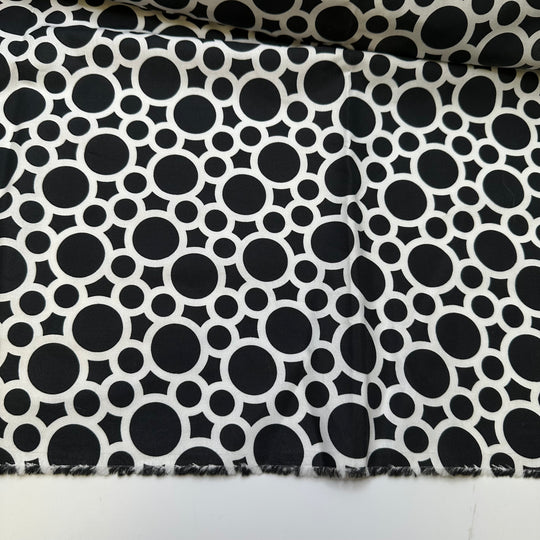 Vegan Cruella - Cotton/Spandex Woven - White/Black Geometric - Bundles