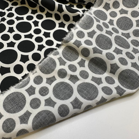 Vegan Cruella - Cotton/Spandex Woven - White/Black Geometric - Bundles