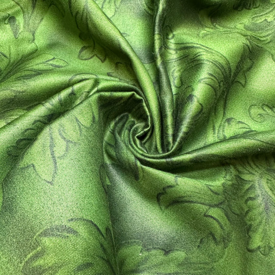 Envious Of Your Quilting Skills - Cotton Woven - Dark Green Damask - 3.2M Bundle