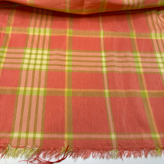 UB - Peachy Keen Jellybean - Poly Woven - Light Pink/Green Plaid - 1.05M Bundle