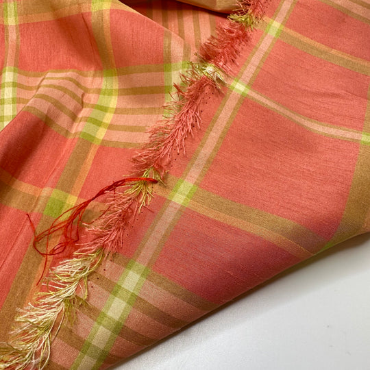 UB - Peachy Keen Jellybean - Poly Woven - Light Pink/Green Plaid - 1.05M Bundle