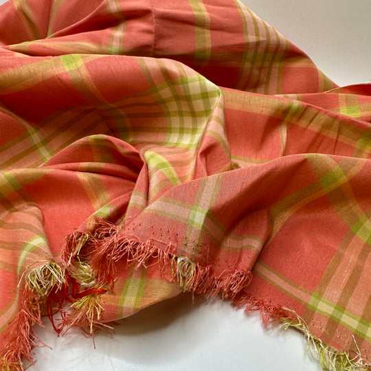 UB - Peachy Keen Jellybean - Poly Woven - Light Pink/Green Plaid - 1.05M Bundle