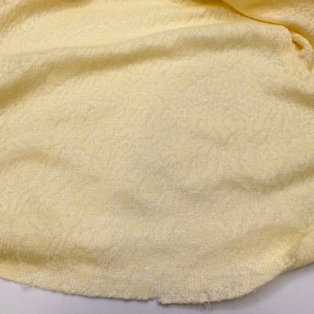 UB - Buttercup Joy - Tubular Vintage Polyester Blend Knit - Light Yellow Floral - 3.15M Bundle