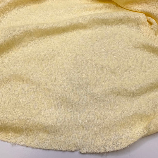 UB - Buttercup Joy - Tubular Vintage Polyester Blend Knit - Light Yellow Floral - 3.15M Bundle