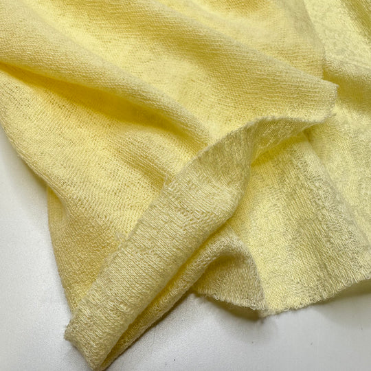 UB - Buttercup Joy - Tubular Vintage Polyester Blend Knit - Light Yellow Floral - 3.15M Bundle