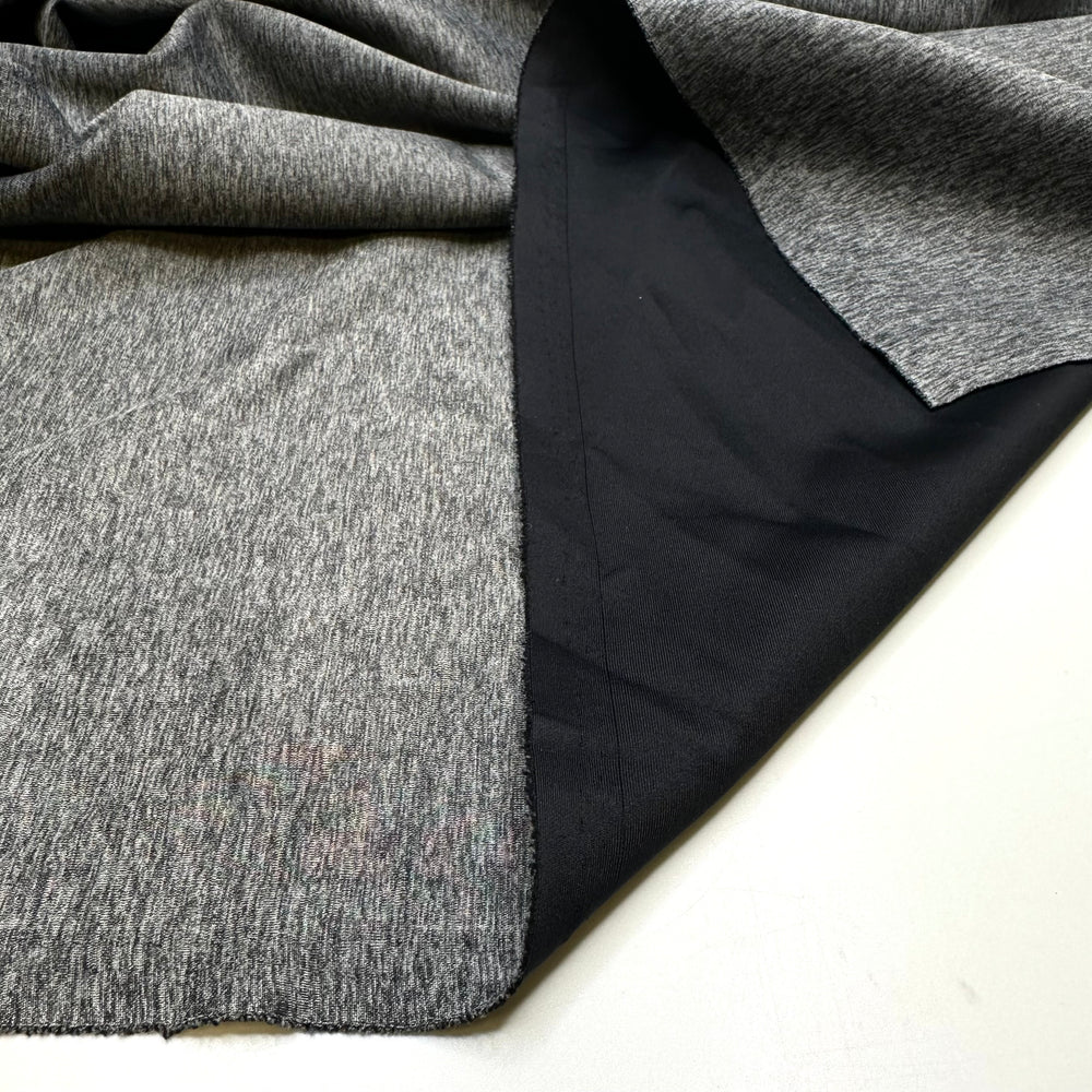 Jogging Club - Double Sports Knit Poly/Spandex Knit - Black/Grey - 2M Bundle