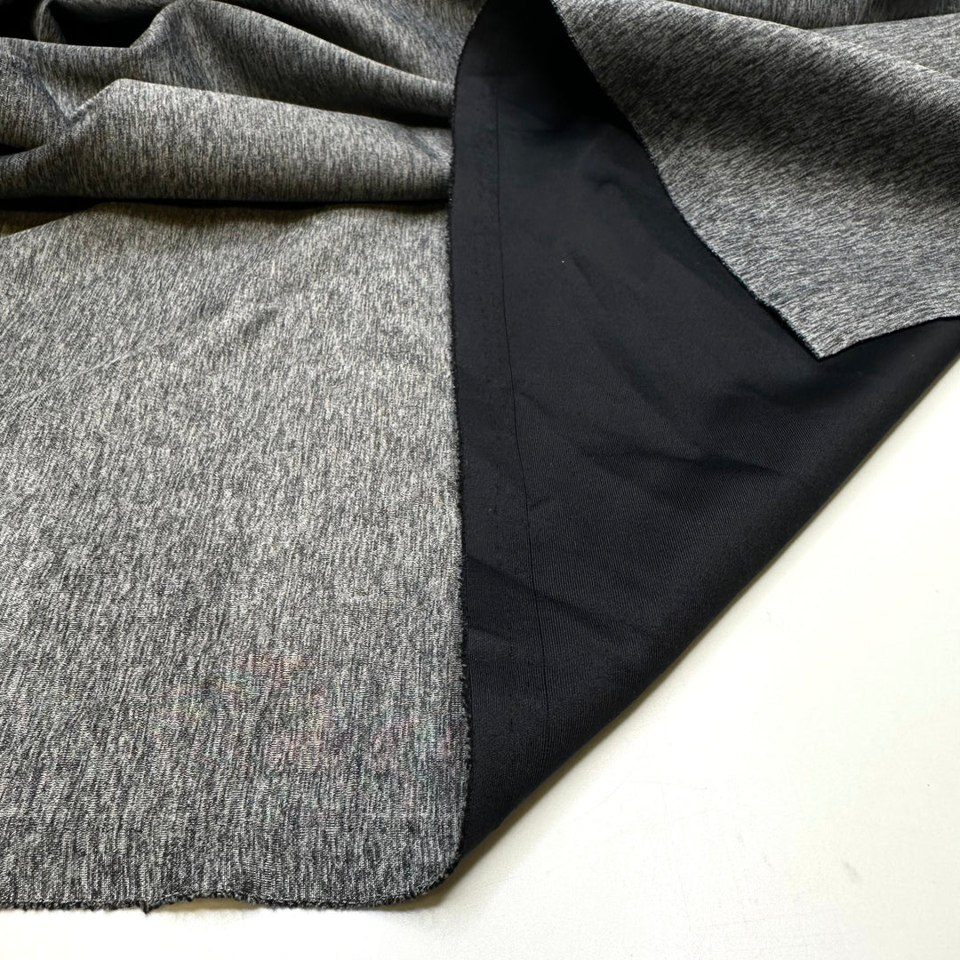 Jogging Club - Double Sports Knit Poly/Spandex Knit - Black/Grey - 2M Bundle