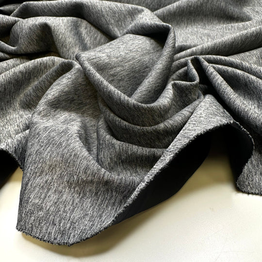 Jogging Club - Double Sports Knit Poly/Spandex Knit - Black/Grey - 2M Bundle