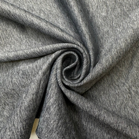 Jogging Club - Double Sports Knit Poly/Spandex Knit - Black/Grey - 2M Bundle