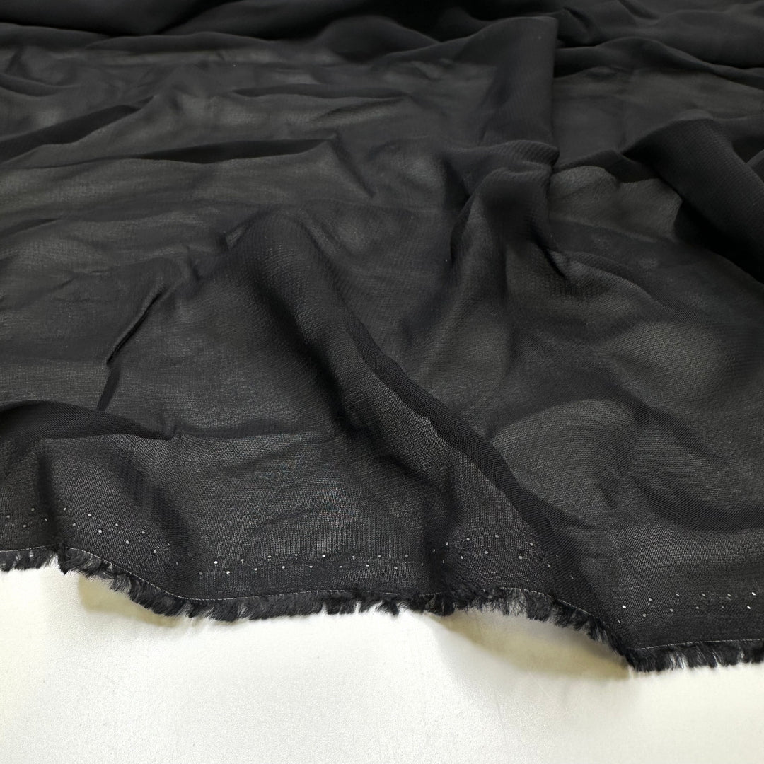 Volunteer Together - Chiffon Cotton Blend Woven - Black - 0.8M Bundle