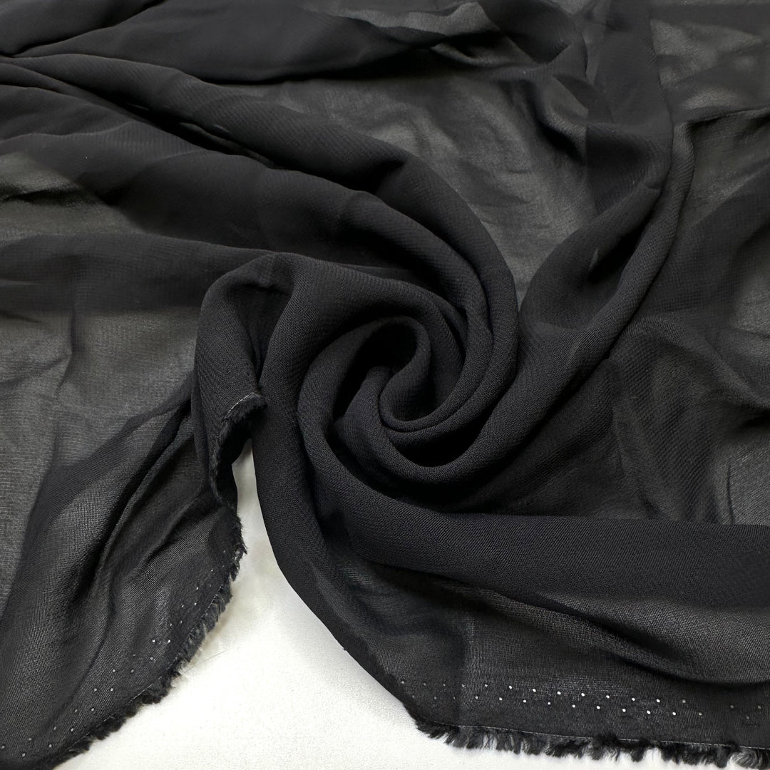 Volunteer Together - Chiffon Cotton Blend Woven - Black - 0.8M Bundle