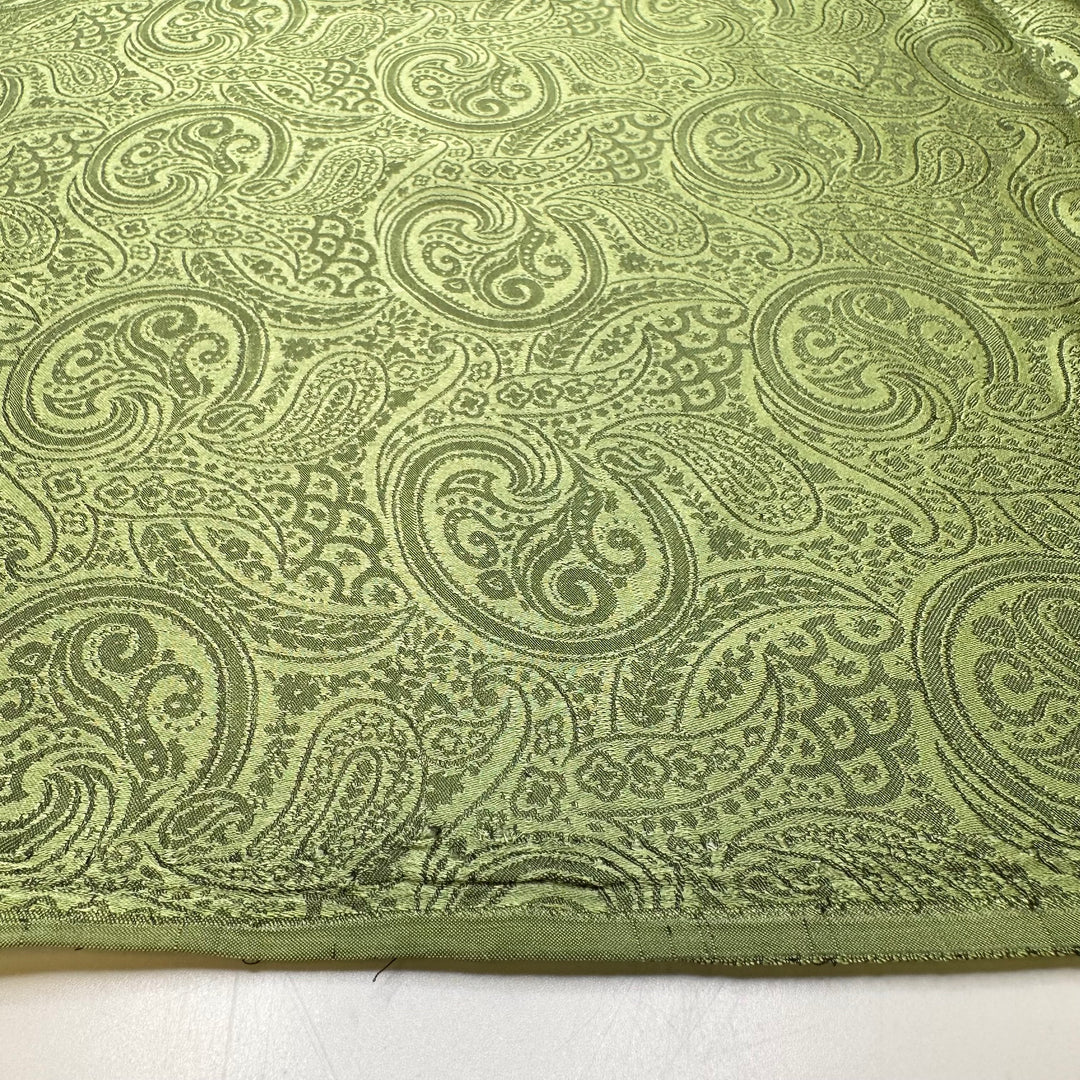 Dressing Up For A Picnic - Polyester Blend Woven - Light Green Paisley - 1.2M Bundle